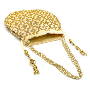 Women’s Stylish Golden Embroidery Potli Bag