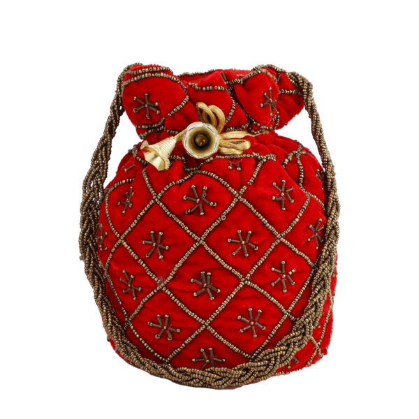 red potli bag for party