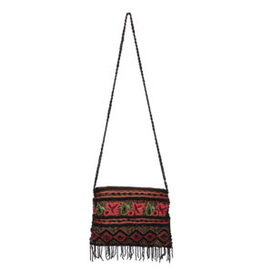 Women’s Embroidered Ethnic Sling Bag, Brown