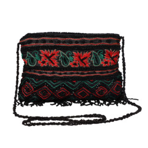 Women’s Embroidered Ethnic Sling Bag, Black