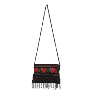 Women’s Embroidered Ethnic Sling Bag, Black