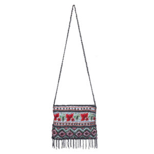Women’s Embroidered Ethnic Sling Bag, Grey