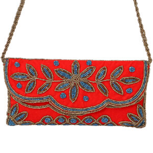Women’s Embellished Clutch Bag, Red