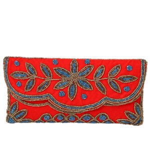 Women’s Embellished Clutch Bag, Red