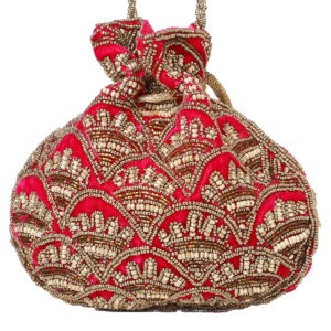 Women’s Embellished Potli Bag For Wedding, Pink