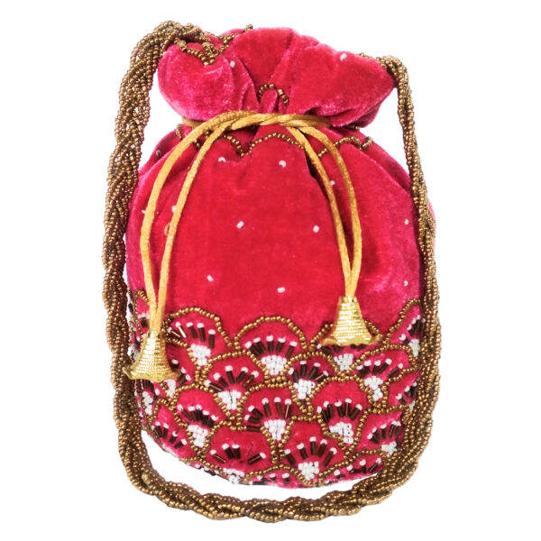 pink potli bag for wedding