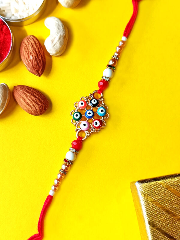 colorful beads designer rakhi